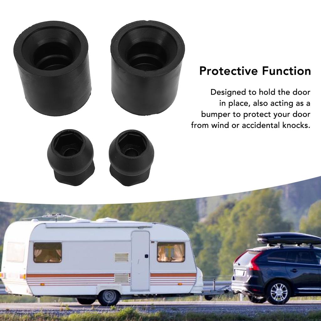 2 Set Trailer Door Holder Kit Deformation Proof Protective Rubber Door Holder Bumper for RV