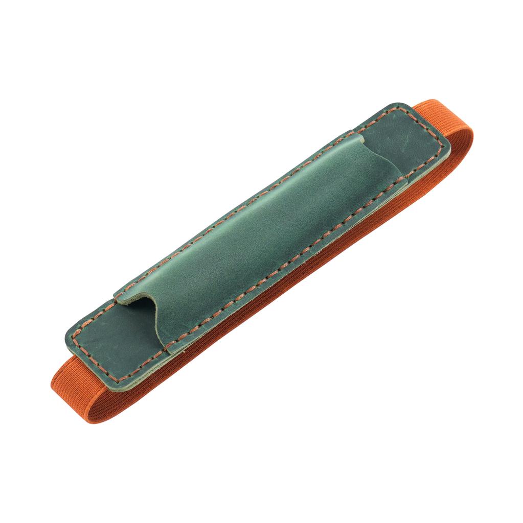 Top Leather Pencil Bag with Elastic Band, Retro Pen Case Holder for Travel Notebook, Portable Pen Pouch School Office Stationery