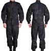 Multicam Black Camouflage Clothes Top and Bottom Set BDU Jacket Pants Military Survival Game Combat Clothes [GUN FREAK] (L)