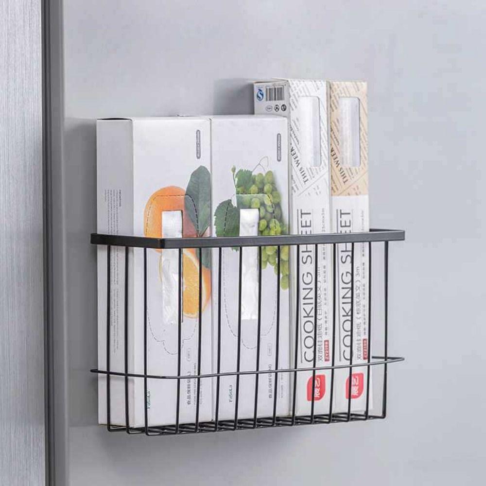 Household Bathroom Storage Basket Iron Wire Cling Film Storage Rack  Food Storage