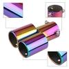 1PC Dual Outlet Exhaust Tip Chrome Stainless Steel Car Exhaust Muffler Tip Rear Tail Throat Car Accessories