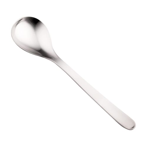 Sori Yanagi's Tsubame-Sanjo Stainless Steel Dessert Spoon Features a Simple Form for Ease of Use. Its Refined Design Ensures a Smooth Mouthfeel and Is