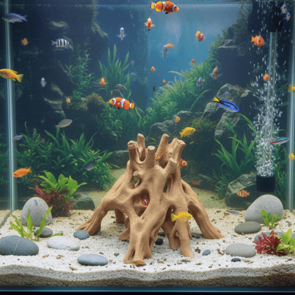 3D Printed Aquarium Fish Shelter Plastic Tree Root Caves Fish Resting Place  Terrarium Decor