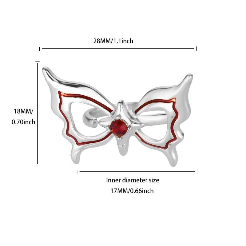 Color oil drop butterfly sun silver ring women's niche design light luxury high sense exquisite fashion ring