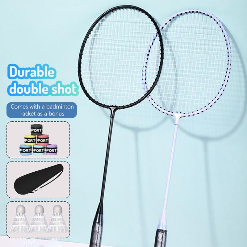2 Adet Badminton Raketi Seti Ultra Hafif Bölünmüş Ferro Alaşımlı Yetişkin Badminton Raketi Çantalı Saldırı ve Savunma