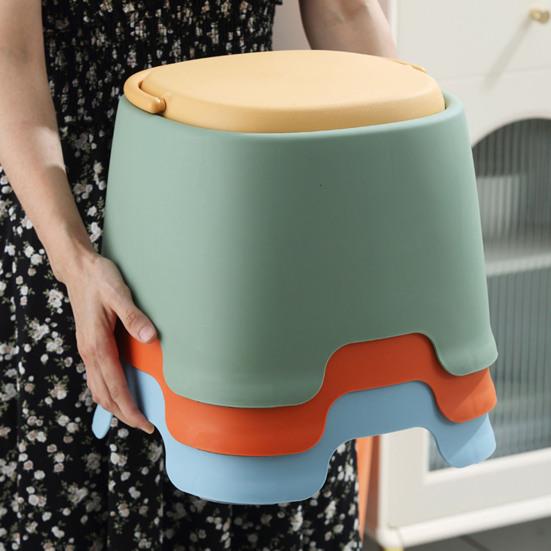 Kids Low Stool with Handle Stackable Heavy Duty Non-Slip Lightweight Footstool Home Living Room Bathroom Kindergarten Toddlers Step Stool