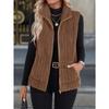 Women S Casual Turn Down Collar Zip Up Vest