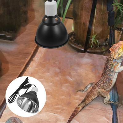 Black Reptile Heating Lamp 300W E27 110-240V Lampshade Emission Lamps With Clip Uniform Heating Pet Light Bulb Bracket