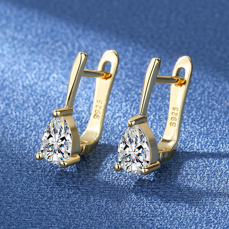 

Fashionable British Stone Temperament Earrings золотий