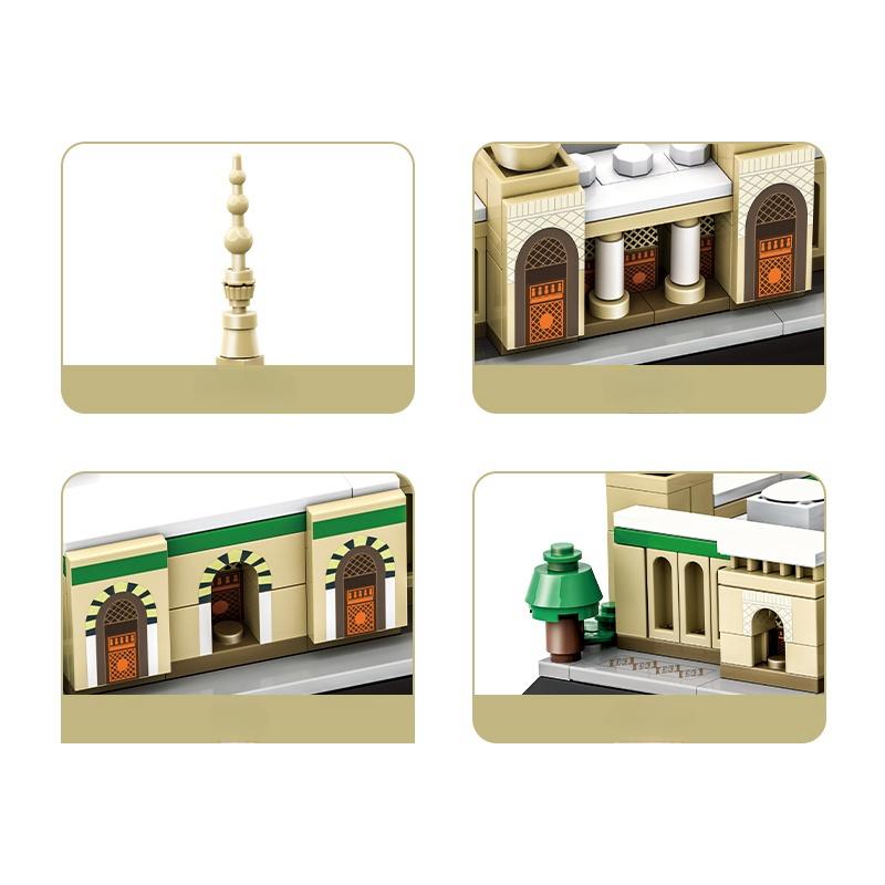 Non-Toxic 594Pcs Architecture Prophet'S Mosque Building Blocks Model Classic Model Small Particle Bricks Gift For Kids And Adults Gifts