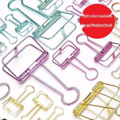 Colorful Metal Long-Tail Clips, Large/Medium/Small for Office, Planner, and Test Papers