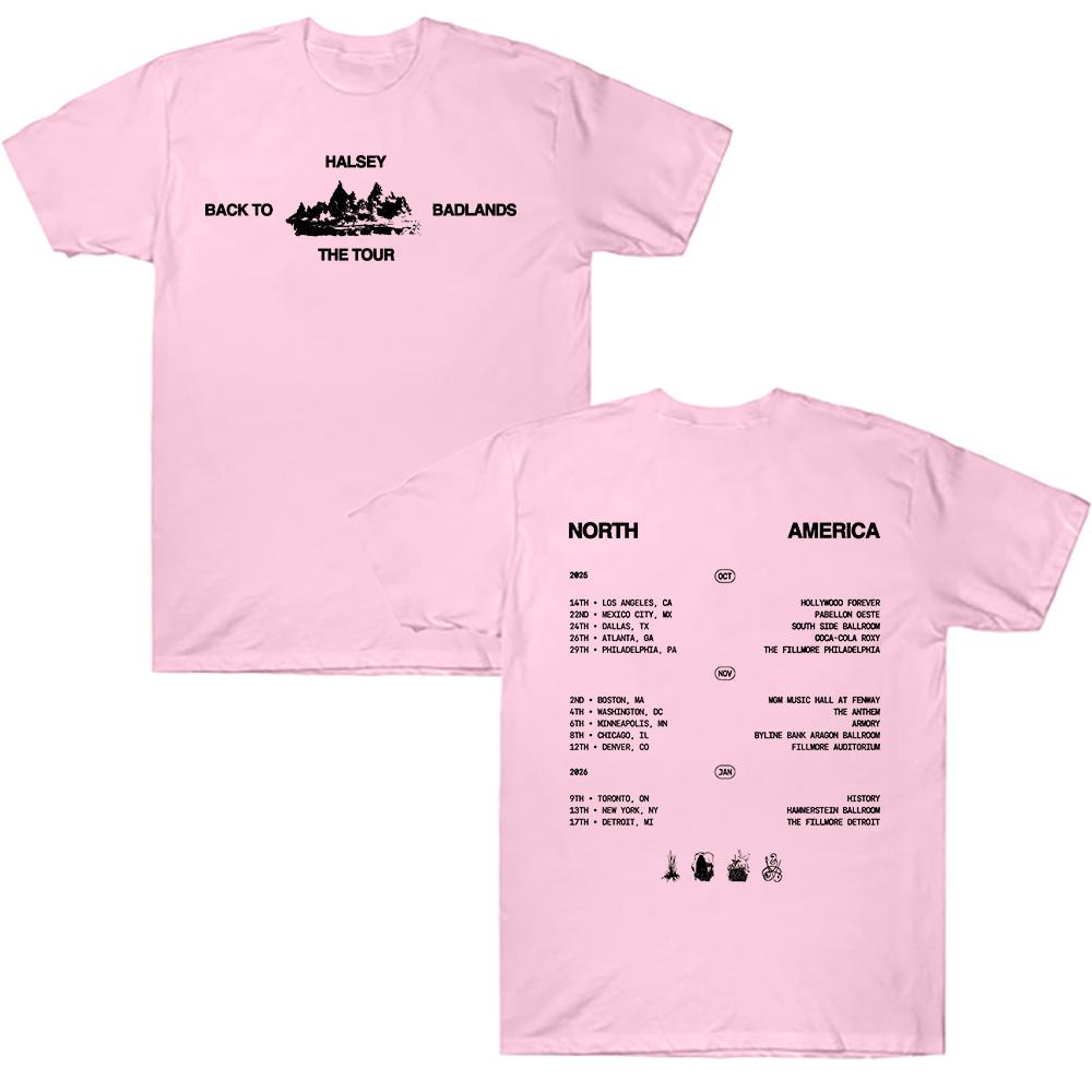 

Halsey Back To Badlands The Tour T Shirts Unisex Harajuku O-Neck Short Sleeve Popular Music Shirts Fans Gift Top Cotton Clothing XXL