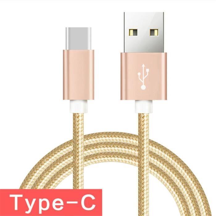 USB Type C Cable [50cm] - Nylon USB C Cable for Samsung S8 Plus/S8/Honor 9/A3/5(2017)/sony Xa1/xz/sony L1/pixel /macbook Pro Ect Gold