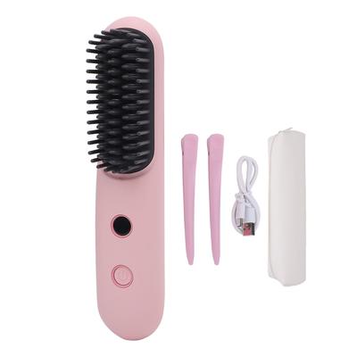 2 In 1 Negative Ionic Hair Straightener Comb Type C Fast Charging 3 Temperature Settings Hair Hot
