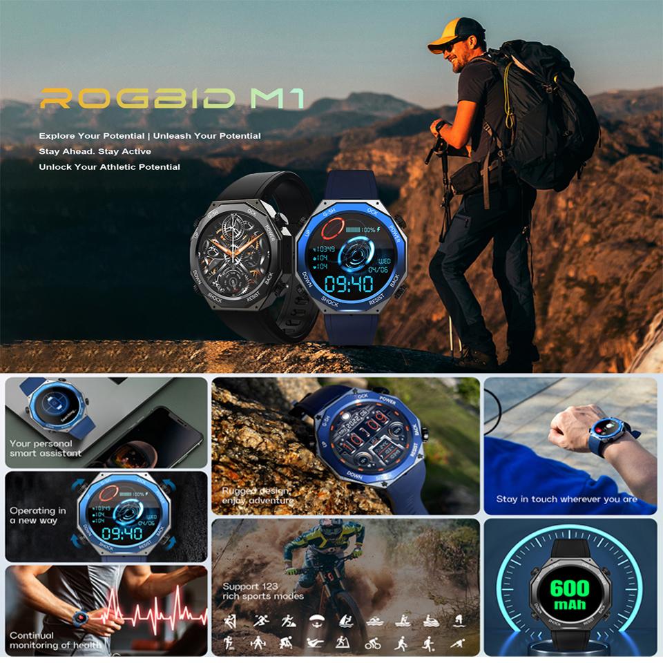 Amoled Hd Screen Bluetooth Call Smart Watch Men 600mah Large Battery 100+ Sports Fitness Tracker Ip68 Waterproof Smartwatch Man