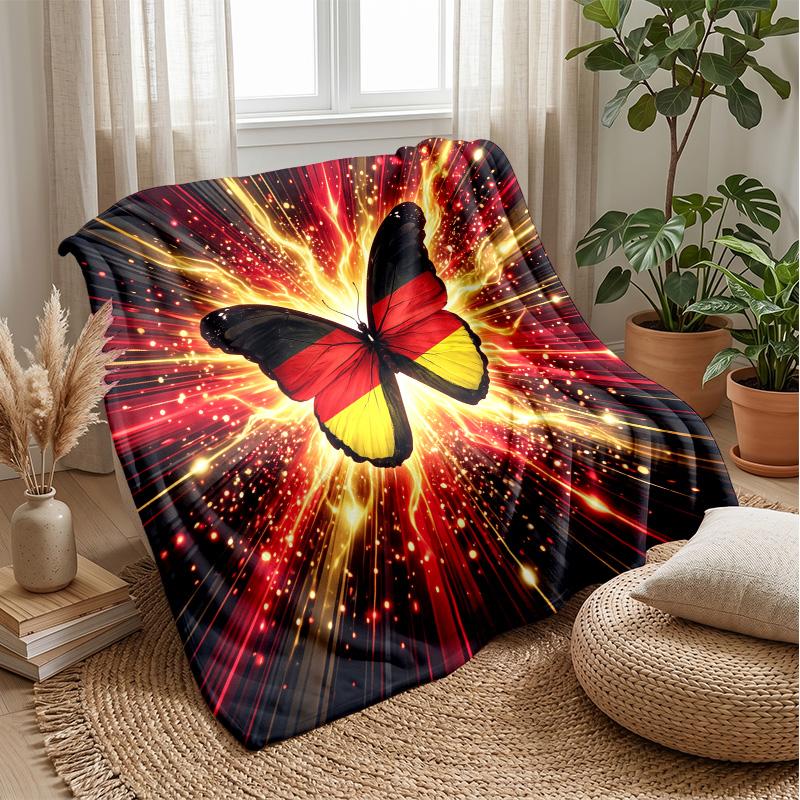 Belgium Football Printed Flannel Blanket Skin Friendly Warm Decorative Throw for Indoor Couch Bed Daily Use