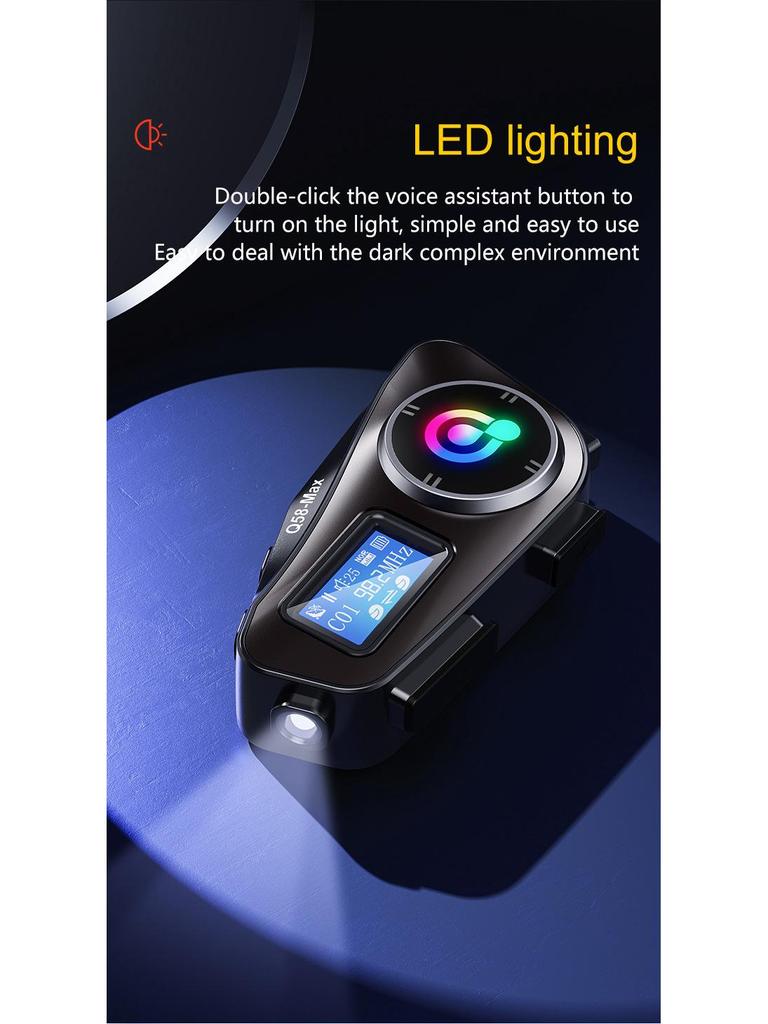 Q58MAX Bluetooth Helmet Headset: Music Sharing, LCD, FM Intercom, MP3 Mixing