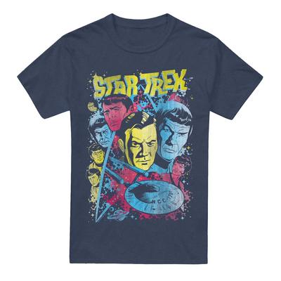Star Trek Classic Crew Illustrated T-Shirt S-2XL, Navy