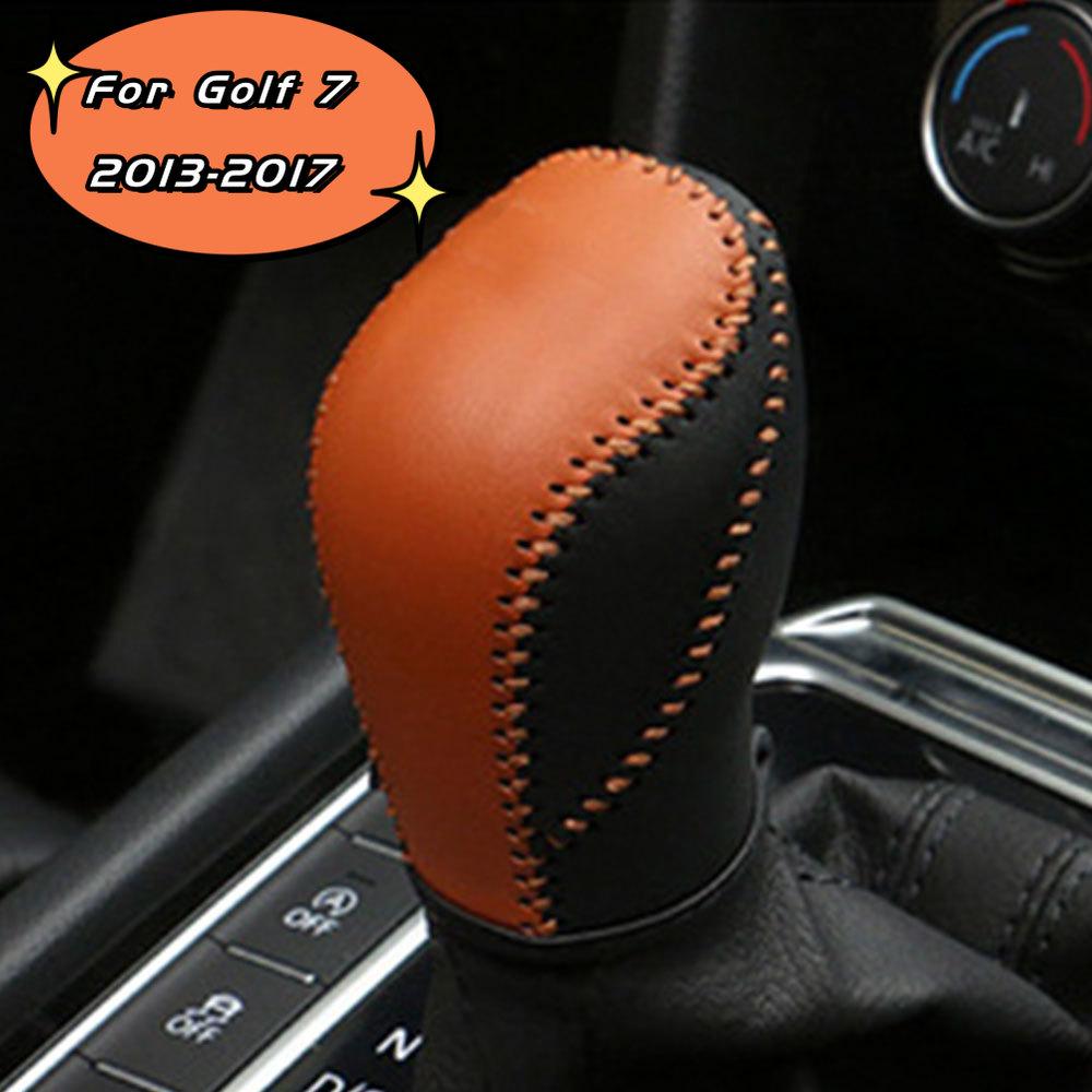 Leather Car Gear Head Shift Knob Cover Case for VW Golf 6 7 MK6 MK7 GTI DSG Tiguan POLO BORA Passat B7 Tiguan Touran