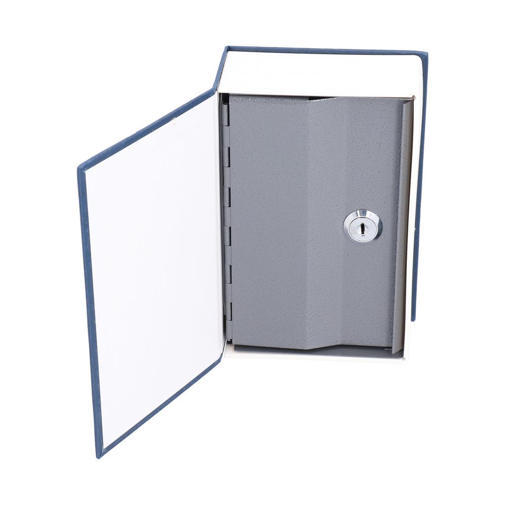 Sejf w kształcie książki Mały Niebieski ABS Żelazo Duża Pojemność Trwały Mini Skarbonka z Kluczem na Prezent dla Przyjaciela Rodziny