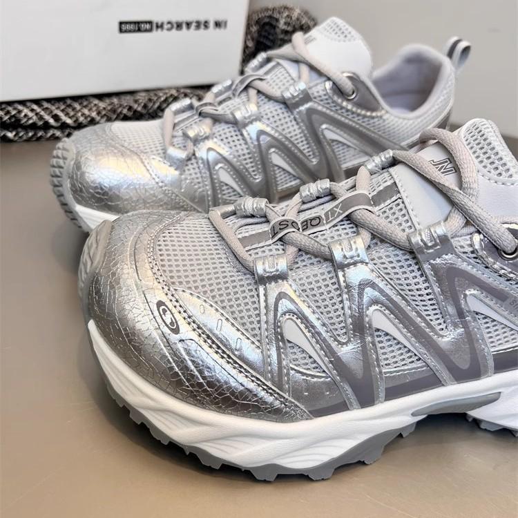 Leather Thin Mesh Outdoor Sports Shoes Women's 2025 Summer New Thick-soled, Lightweight and Breathable Versatile Head-shaking Dad Shoes