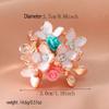 Diamond encrusted flower colorful creative sweet temperament versatile elegant adjustable ring with adjustable opening