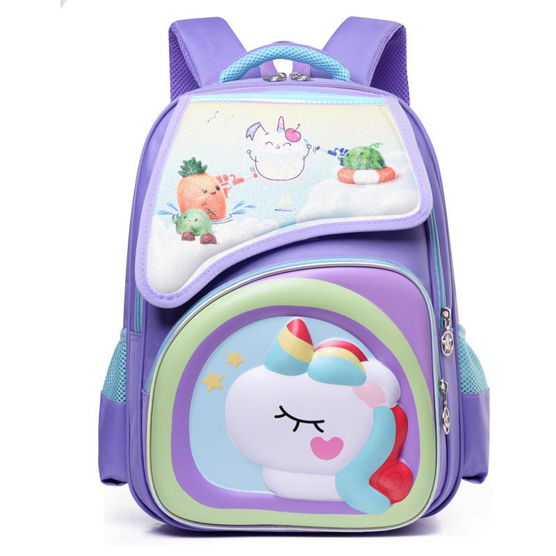 Cute Cartoon Animal Pattern Oxford Fabric School Backpack For Boys And Girls In Grades 1-6 With Breathable Load-reducing Features