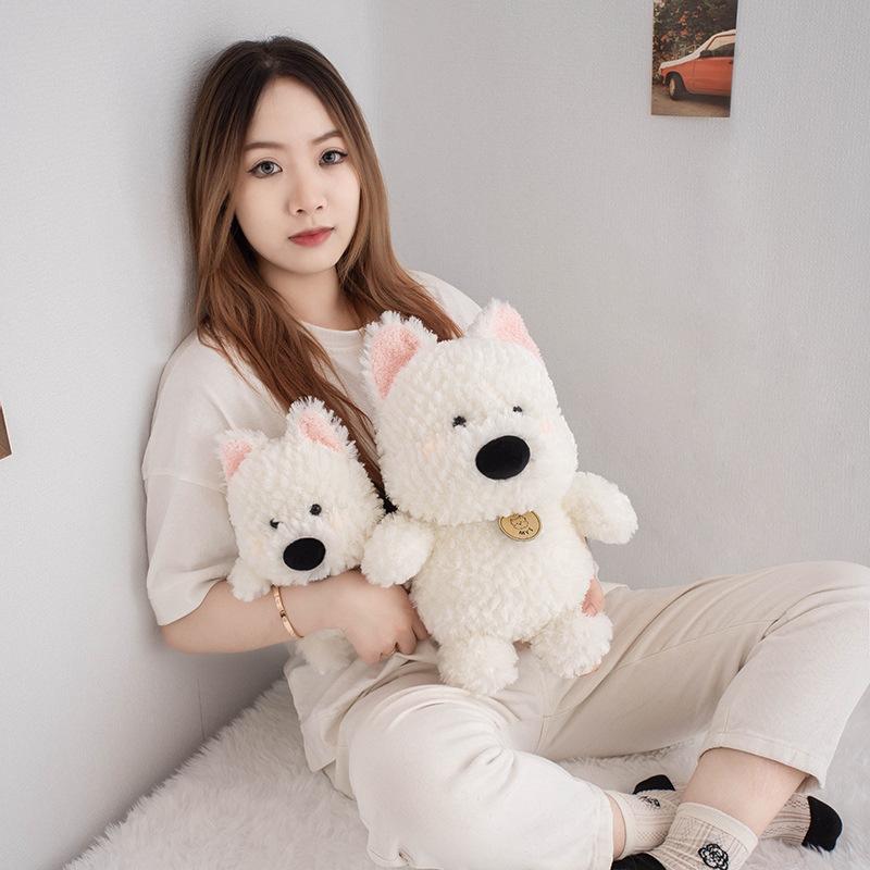Cute standing west highland doll fat Internet celebrity scrawled white terrier puppy plush toy children doll girl