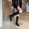 Star Boots of the Same Style 2025 Winter New Retro Belt Buckle Knight Boots Women's Small Cowhide Boots