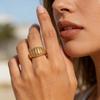 Trendy 18 K Gold Color Multi Layer Stackable Rings For Women Minimalist Geometric Zircon Finger Ring Fashion Jewelry Punk Gift