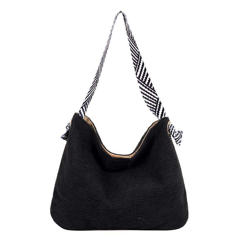 Minimalist Corduroy Crossbody Bag for Women – Lightweight Hobo Shoulder Purse with Zipper, Casual Daily Tote for Travel in Multiple Colors