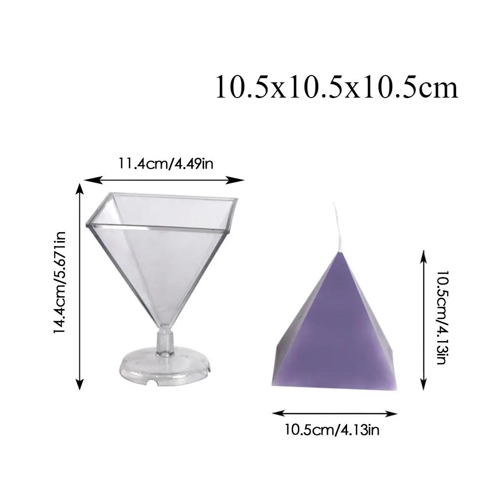 Multi Size Pyramid Shape Candle Plastic Mold Geometry Taper Acrylic Mould Artist Candle Making Tool Scented Decor Birthday Gifts