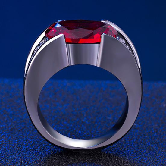 Noble Exquisite Workmanship Women Ring Inlaid Faux Gem Rhinestone Wedding Band Jewelry Accessory