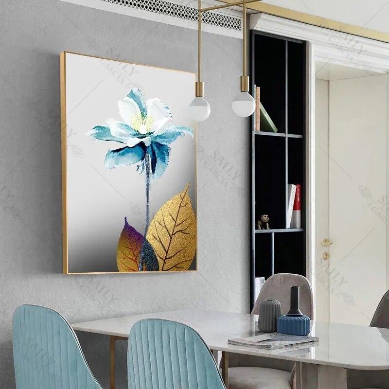 3Pcs Abstract Gold Butterfly Flower Canvas Painting Modern Bedroom Decoration Wall Art Picture for Living Room Geometric Print R