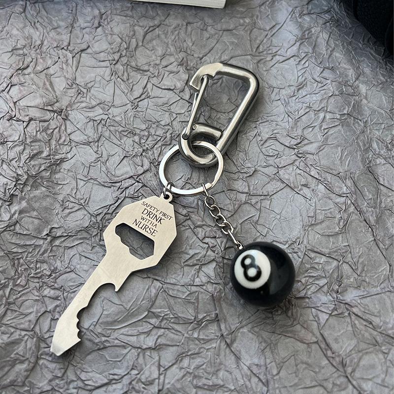 Punk Star Oval Essential Icon Carabiner Keychain Pendant High Quality Keyring Creative Backpack Decoration Accessories Gifts