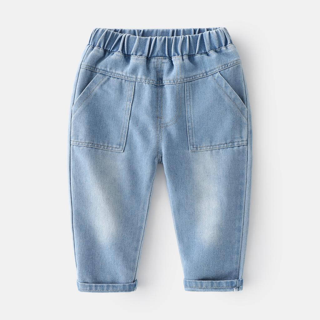 Boys Denim Pants Spring Casual Cotton Jeans Soft Mid Rise Long Trousers for Kids