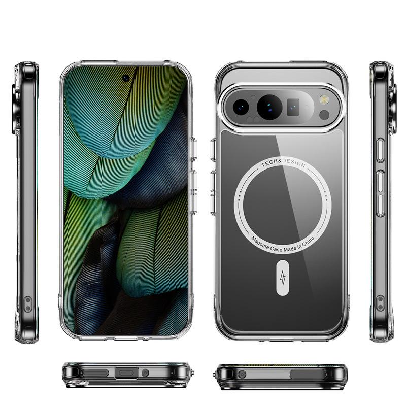 Magnetic Transparent Phone Case for Google Pixel 8, 9, 9A, 8 Pro, 10 Pro, 10 Pro XL