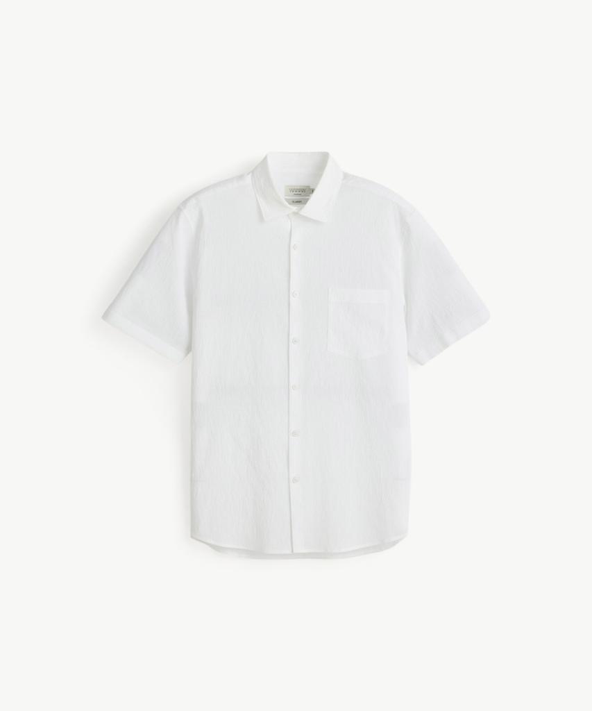 STCO [Japan Matusmi] Seersucker Short Sleeve Shirt_White (Classic Fit)_Sdsxb91Csw