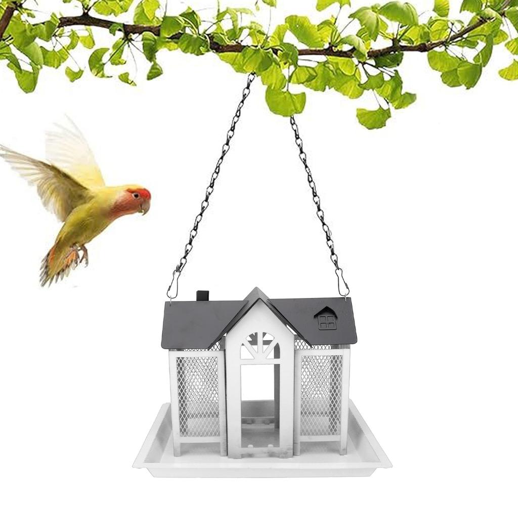 Bird Feeder House for Outside Mesh Wild Bird Feeder Large Capacity Weatherproof Bird Feeding Station Hanging for Garden Yard   Proof
