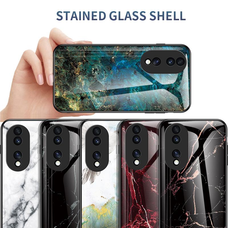 Pouzdro pro Honor 7C Pro 8A 8X X10 8 9 lite 9X Play View 10 20 40 30 Pro 60 70 Pouzdro Pro se X8 Pouzdro z mramorovaného tvrzeného skla Zadní kryt