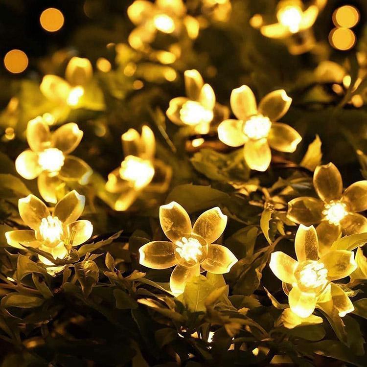 LED Solar String Christmas Lights IP65 Waterproof Flower Garden Blossom Party For Outdoor Home Wedding Holiday Decoration