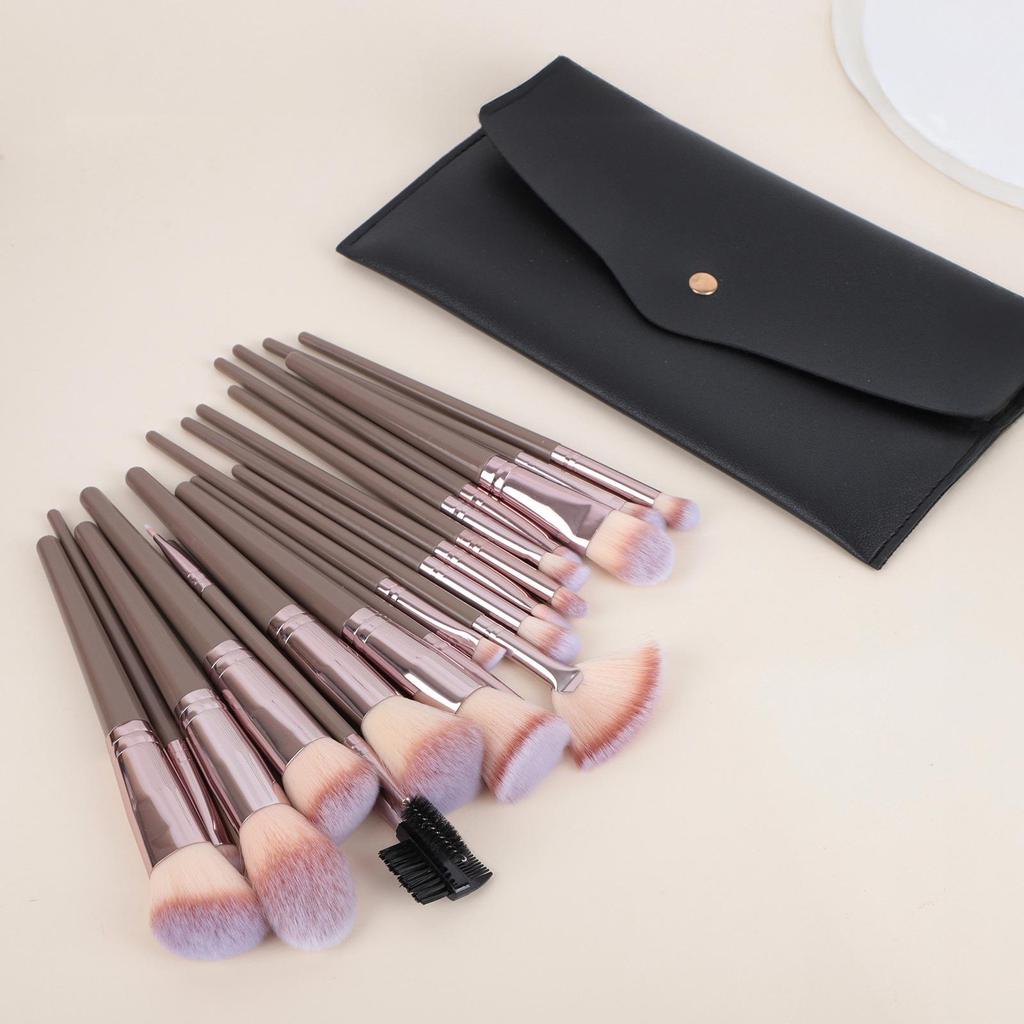 Best-Selling Champagne Gold Makeup Brush Set: 10 or 20-Piece Collection with Bag – Includes Foundation, Eyeshadow, Loose Powder, Gold-Plated Brushes