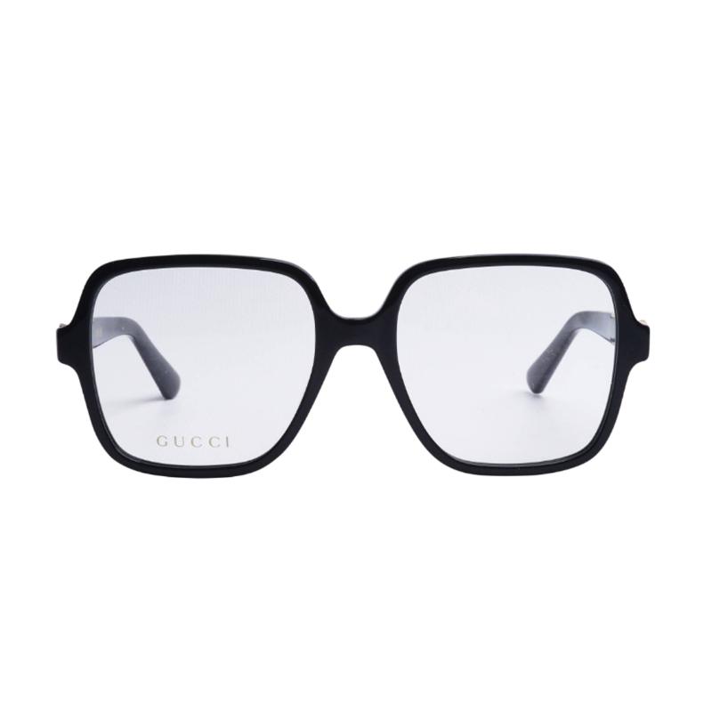 GUCCI Temple Lettering Logo Acetate Irregular Sunglasses Women's Black