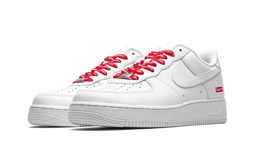 Nike Air Force 1 CU9225 100 with Supreme Mini Box White Size Men's Low-Top Logo, - 6, White/White