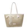 Casual woven straw bag fashionable beach vacation large capacity bag commuting seaside simple and versatile portable tote bag