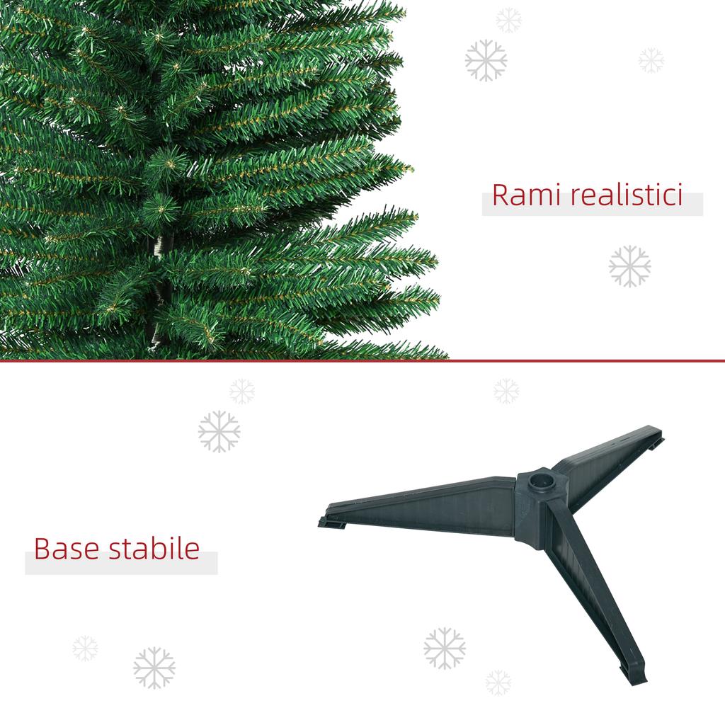 Slim Artificial Christmas Tree 150cm with Metal Support 294 Branches