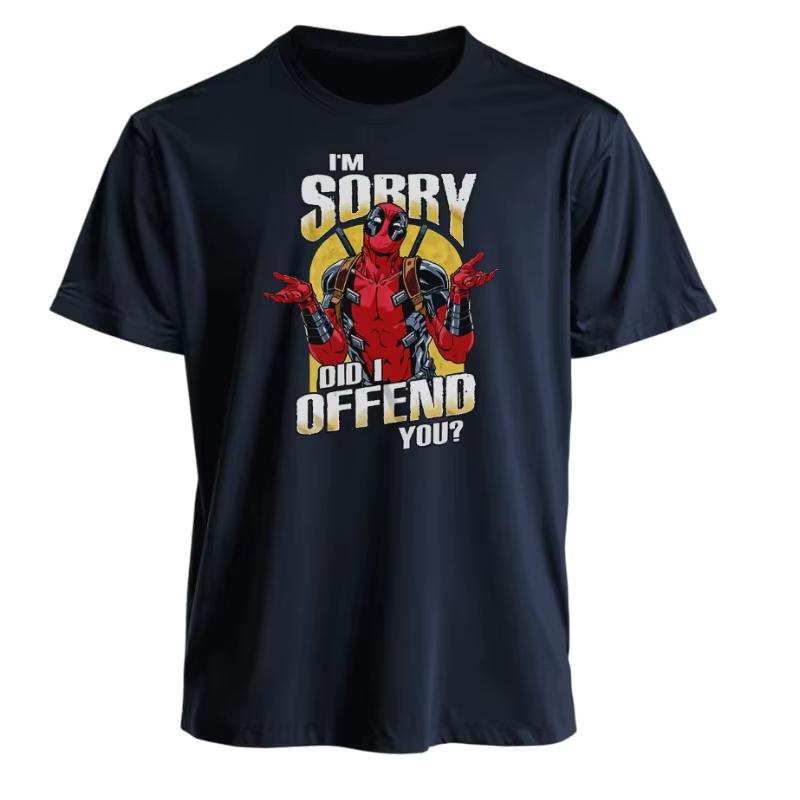 2026 Marvel TShirt Men Women Deadpool Sorry Did I Offend You American Loose Trendy Humorous Oversized Short Sleeve Casual Tee