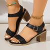 Fashion 2025 Fashion Buckle Strap Women's Sandals Summer New Open Toe Versatile Casual Plus Size Best Seller Comfortable Heeled Sandals