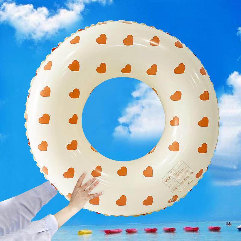 HANDUNYOU Retro Heart Inflatable Swimming Ring