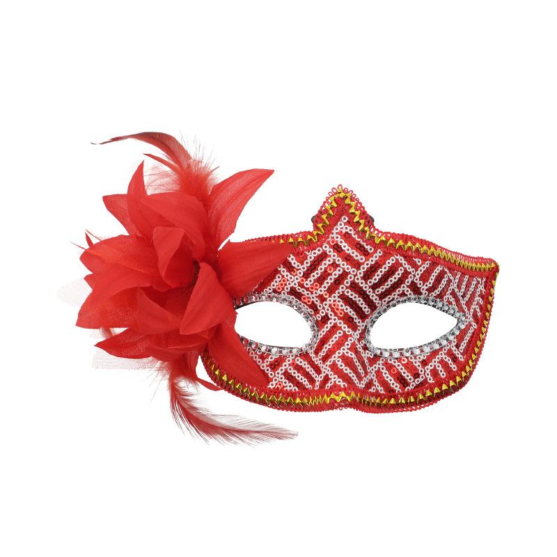 Glitter Half Face Floral Masquerade Mask Woman Venice Mask Halloween Costume Accessories For Cosplay Party